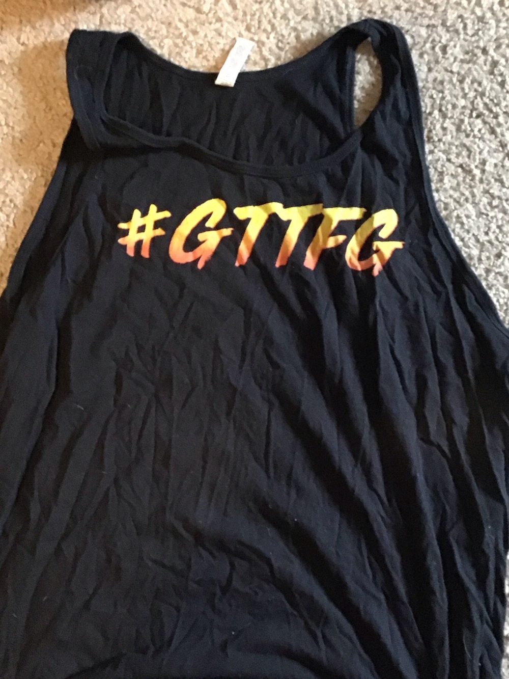 Bella Canvas Black Tank Top with Yellow-Orange #GTTFG Graphic